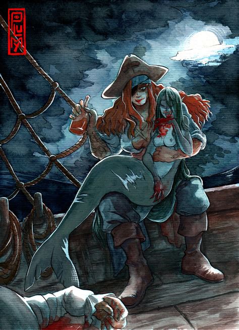 Artstation Mermaid And Pirate Love
