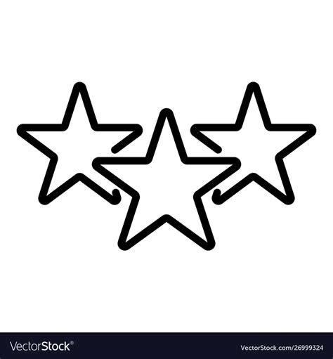 Three Stars Icon Outline Style Royalty Free Vector Image