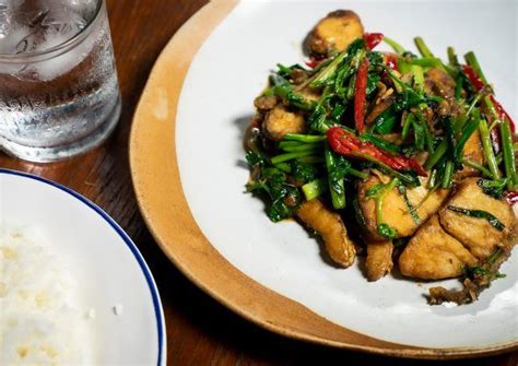 Stir Fried Seabass With Chinese Celery ปลาผัดขึ้นฉ่าย การทำอาหาร ผัด ซอสหอยนางรม