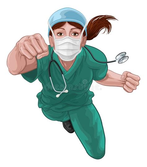 Nurse Doctor Woman Super Hero Medical Concept A Super Hero Woman