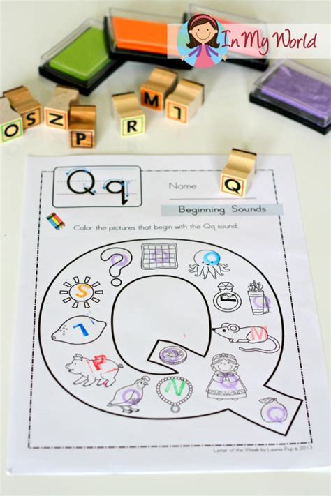 Preschool Letter Q - In My World