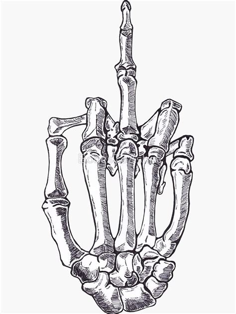 Skeleton Hand Tattoo Skull Hand Hand Tattoos Cartoon Middle Finger