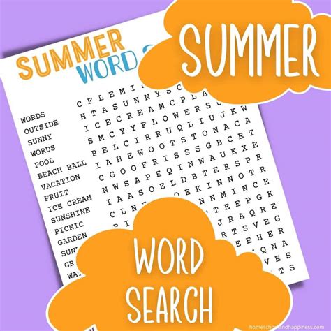 Free Summer Word Search Printable Happiness Is Homemade Summer Word