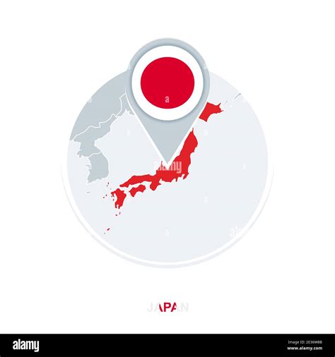 Mapa Y Bandera De Japón Icono De Mapa Vectorial Con Japón Resaltado