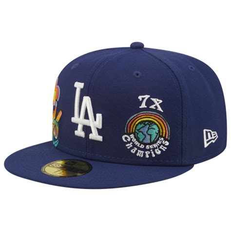 New Era Mens Los Angeles Dodgers Dodgers 5950 Groovy Fitted Hat In Blue