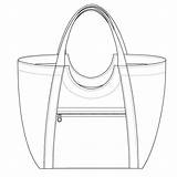 Bag Drawing Tote Bags Technical Line Beach Handbags Poolside Handbag Purse Pattern Sketch Pdf Zip Purses Patterns Drawings Sewing Leather sketch template