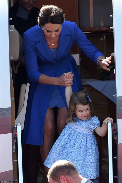 Princess Charlotte Carefully Disembarks The Private Plane With A