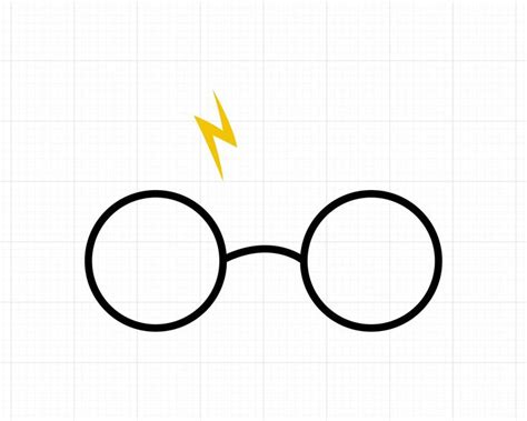 Harry Potter Glasses with Lightning Bolt SVG - Glasses svg - Wizard svg