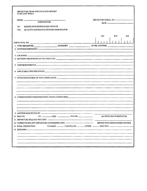 Figure 2 1 Qa Form 12 Departure From Specification Report
