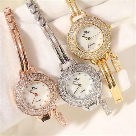 bs luxury brand watches women fashion quartz wrist watch rhinetones ladies elegant thin band