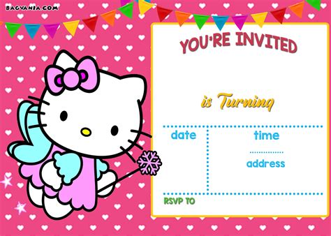 personalized  kitty birthday invitations
