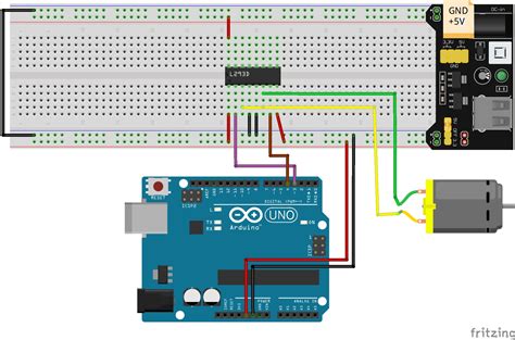 Control A Dc Motor With Arduino And L293d Chip Arduino Dc Motor Control