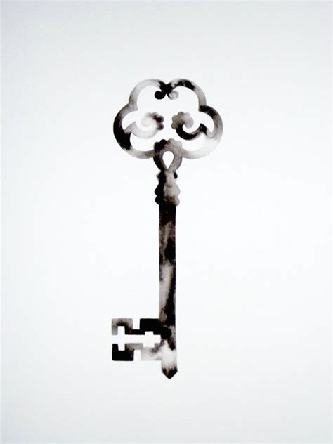 Skeleton Key I Original Watercolor By Geometricink On Etsy