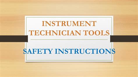 What Are The Required Tools For Instrument Technician Youtube