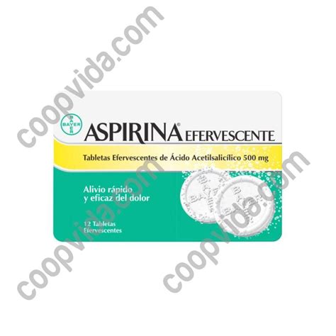 Aspirina Efervescente 500 Mg 12 Tabletas Drogueria Coopvida