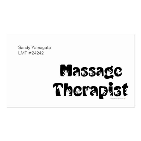 Massage Therapist Business Cards Template Zazzle