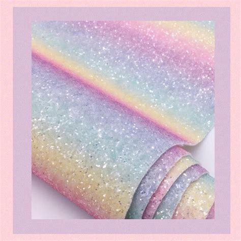 Pastel Rainbow Ombré Chunky Glitter Fabric A4 Rainbow Craft Supplies