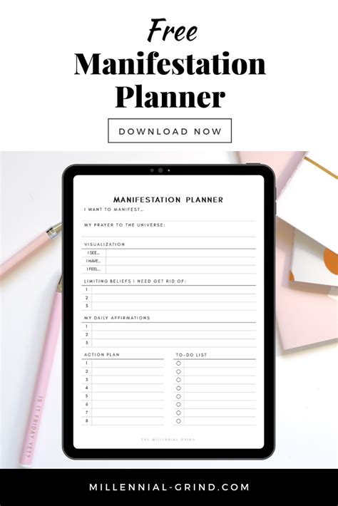Free Manifestation Planner Printable Law Of Attraction Printable