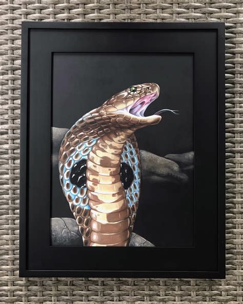 Cobra Original Oil Painting Framed Painting Snake Art Etsy