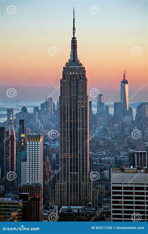 Empire State Building At Sunset Editorial Image Image Of Cityscape
