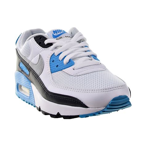 Nike Air Max 90 Mens Shoes White Black Grey Laser Blue Cj6779 100 Ebay