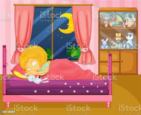 Girl Sleeping Soundly In Her Room Stok Vektör Sanatı And 25 Sent‘nin Daha Fazla Görseli 25 Sent