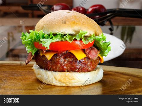 Delicious Hamburger Image And Photo Free Trial Bigstock