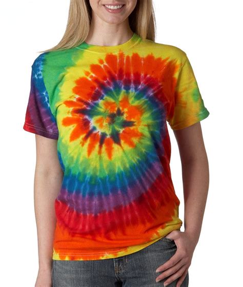 Premium Hand Made Tie Dye T Shirts Rainbow Swirl Bewild