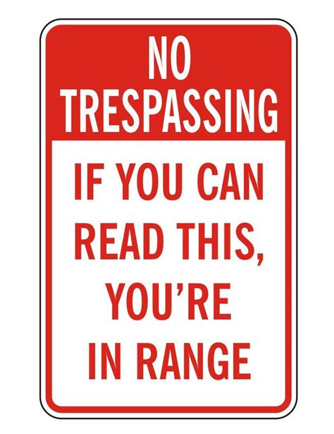 No Trespassing Sign Youre In Range 14 X 9 Security Trespass Posted