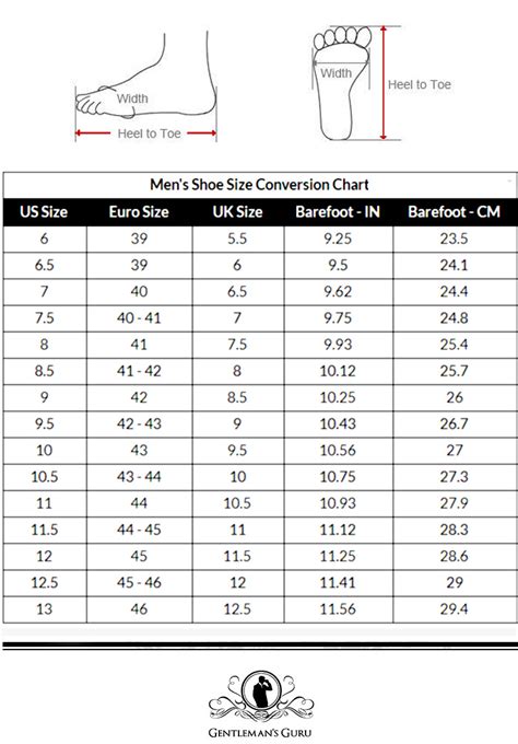 Male Shoe Conversion Chart Lupon Gov Ph