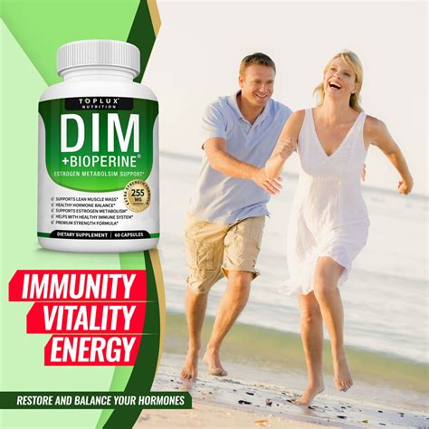 Dim Supplement Plus Bioperine Complex 255 Mg Premium Diindolylmethane Immune Formula For
