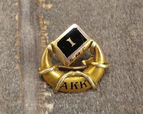 Alpha Kappa Kappa 10k Yellow Gold Black Enamel Sororityfraternity Pin
