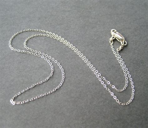 16 inch sterling silver chain necklace fine gauge 925
