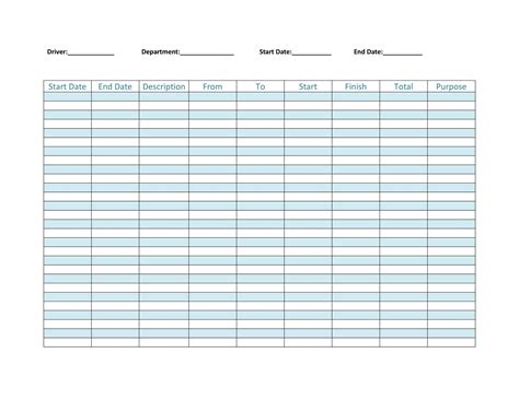 Mileage Log Book Excel Templates
