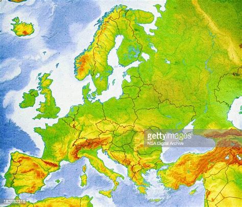 Physical Map Of Europe Photos And Premium High Res Pictures Getty Images