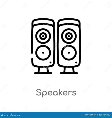 Outline Speakers Vector Icon Isolated Black Simple Line Element Illustration From Electronic