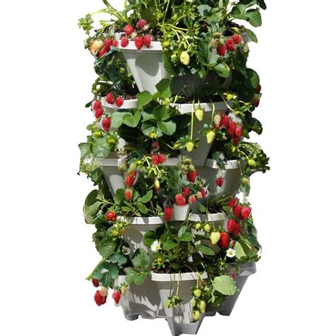Stackable Planter Pots Garden Outdoor Strawberry Herb Flower Vegetable