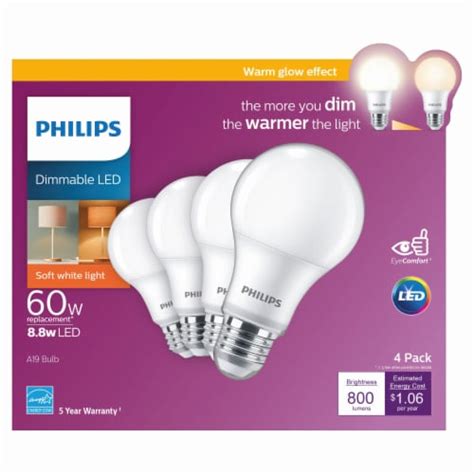 Philips Soft White 85 Watt 60 Watt Dimmable A19 Led Light Bulbs 4