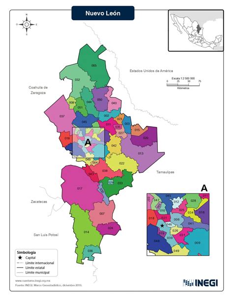 Mapa De Nuevo León Con Municipios Estado De Nuevo León México Mapastop