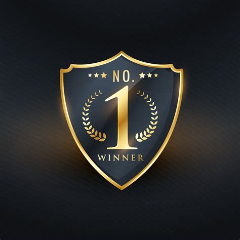 No 1 Winner Badge Label Golden Vector Design Download Free Vector