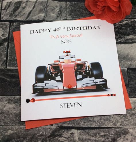 Racing Car Male Birthday Card 2 Sizes Personalised Handmade Etsy