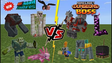 New Mutant Creatures Add On Vs Minecraft Dungeons Bosses Youtube