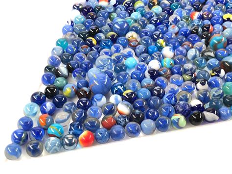 Lot 5lb Bulk Lot Of Unsearched Blue Glass Marbles