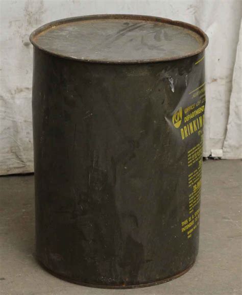 Metal Civil Defense Drinking Water Barrel Olde Good Things