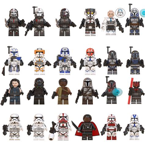24pcs star wars mandalorian storm trooper minifigures lego compatible mandalorian ship sets