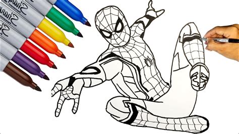 Spider man far from home coloring pages coloring nick fury mysterio and spider man. Spider Man Far From Home Coloring Pages - coloringpages2019