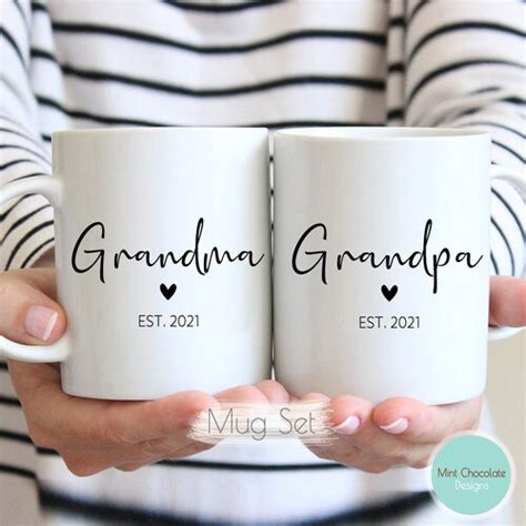 Grandma Grandpa Mug Set 3 New Grandma T New Grandpa Etsy