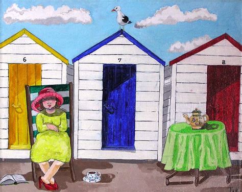 Beach Huts Painting By Tracey Kemp Fine Art America