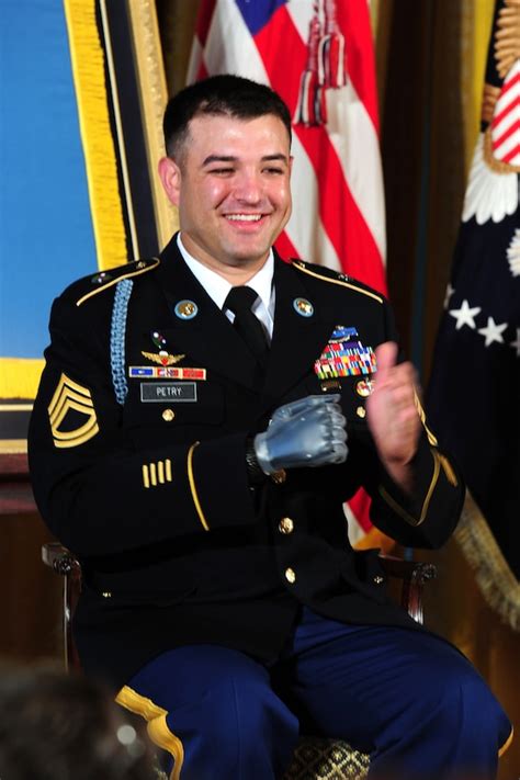 Army Sgt 1st Class Leroy Arthur Petry Applauds During A Ceremony At