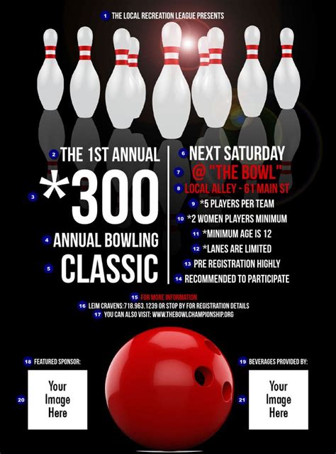 Bowling Fundraiser Flyer Template Beautiful Bowling Flyer Template Pin